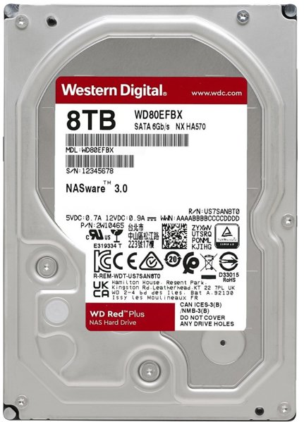 Picture of 8TB 256MB SATA III 6GB/s EFBX RED PLUS WD
