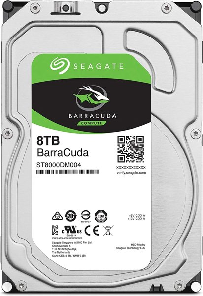 Picture of Seagate BarraCuda 8TB 3.5"; Sata 6Gb/s 5400RPM 256MB